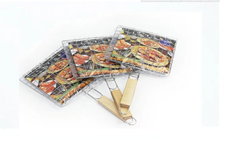 Grilled fish stainless steel barbecue clip vegetables barbecue clip stainless steel mesh barbecue clip