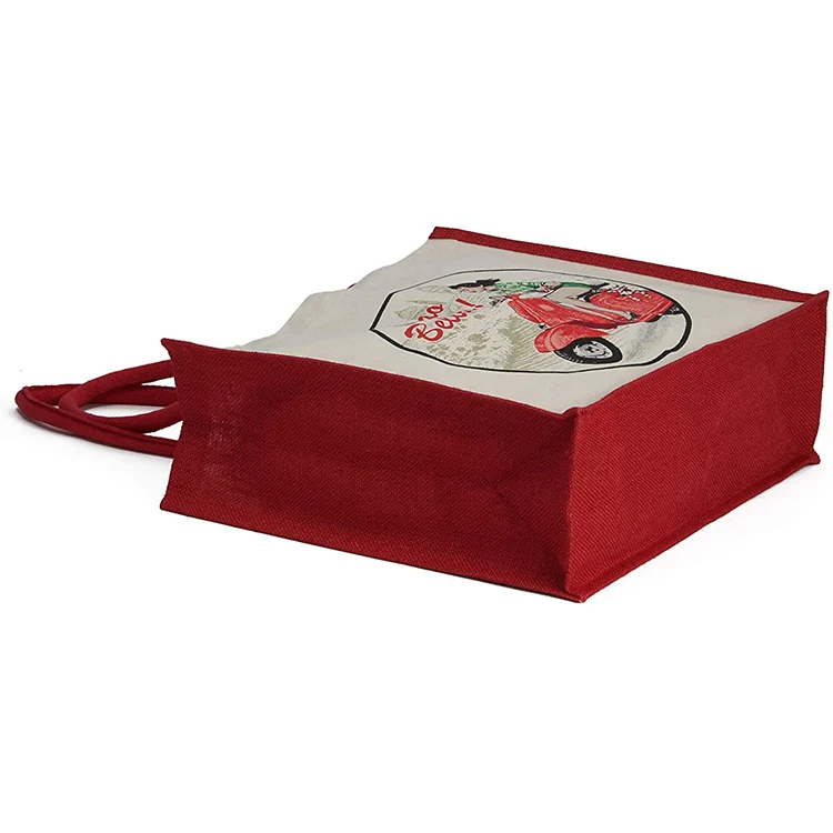 Wholesale environmental protection cheap price reusable burlap shopping  bag Custom linen tote jute bag manufacturers