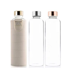 Customized private label eco friendly running uv glass water bottle with loop ring