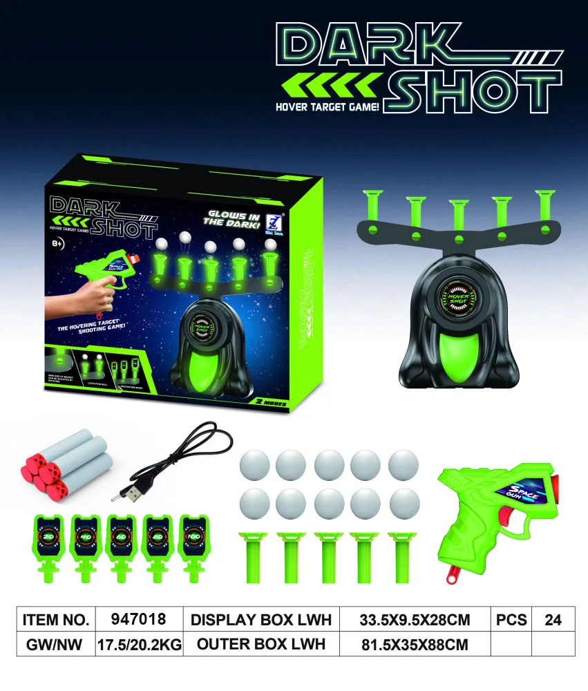 Electric Luminous Hovering Ball Floating Target Airshot Hover Shot Floating Target Game Set for Kids & Adult