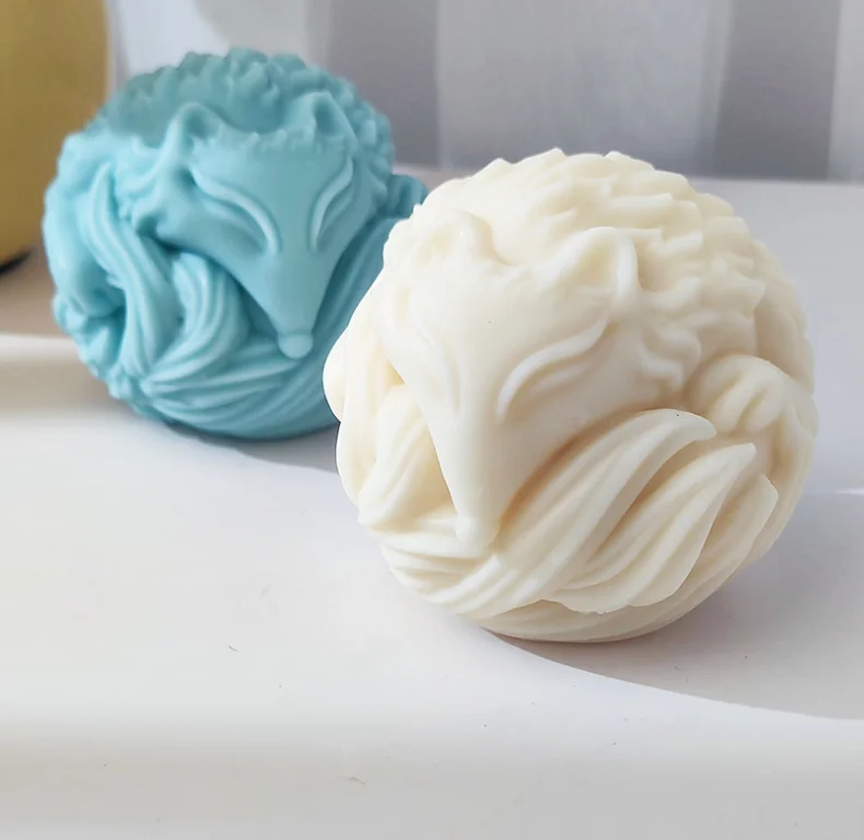 SZ621 Sleeping fox Silicone Soap Mold DIY Aromatherapy Candle