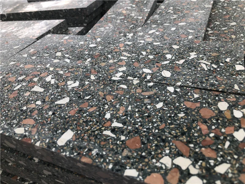 Manufacturer Professionally Customized dark green terrazzo tiles