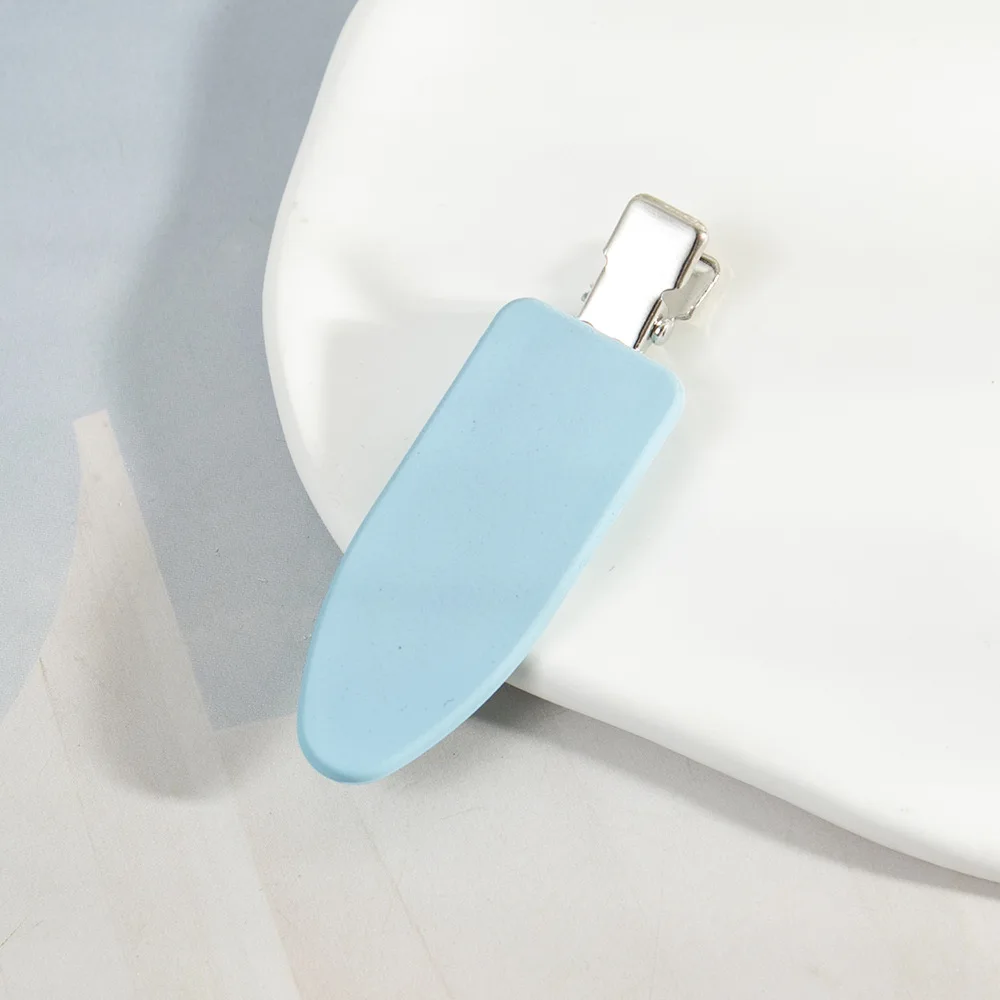 Custom Logo Girls Plain Color Creaseless Flat No Bend Hair Clips for Makeup Accessories