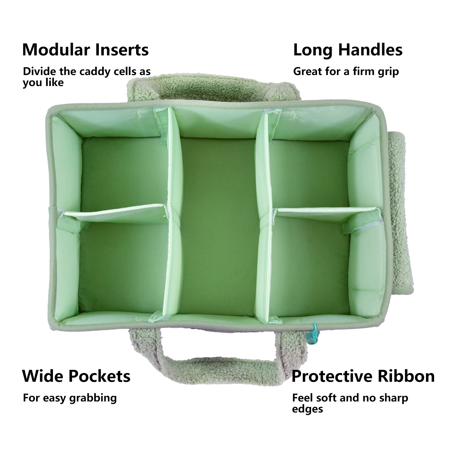 Soft Teddy Fabric Collapsible Laundry Basket Storage Baby Closet Organizer Storage Basket Teddy Diaper Caddy