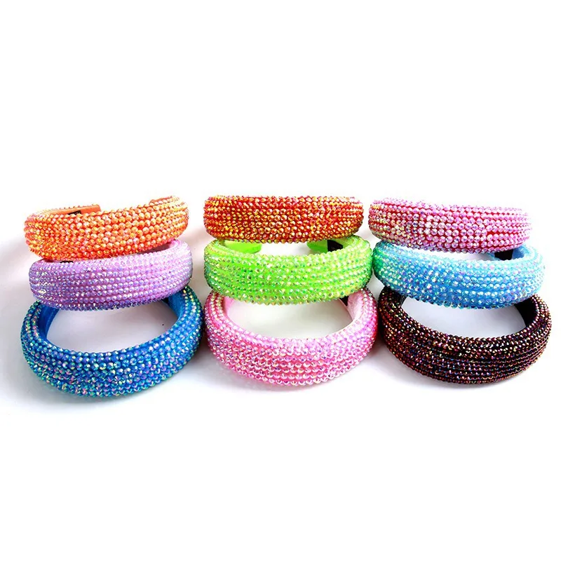 
Head Bands Diamond Headbands Wholesale Crystal Hair Accessories Luxury Designer Solid Color Bling Headbands For Women 2020 