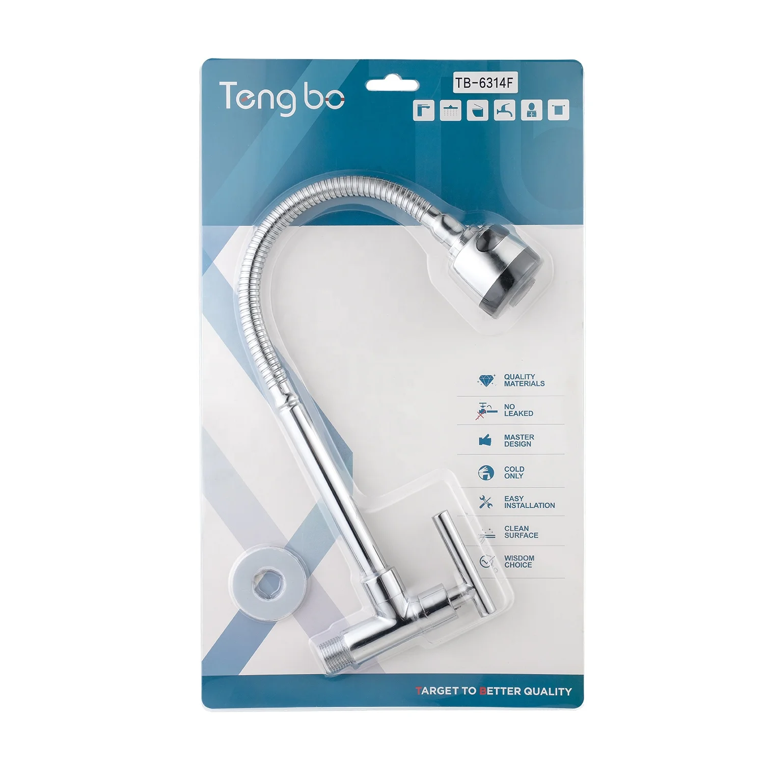 TB-63F Series modern single  cold water brass wall mounted faucet taps for kitchen sink toilet wash basin