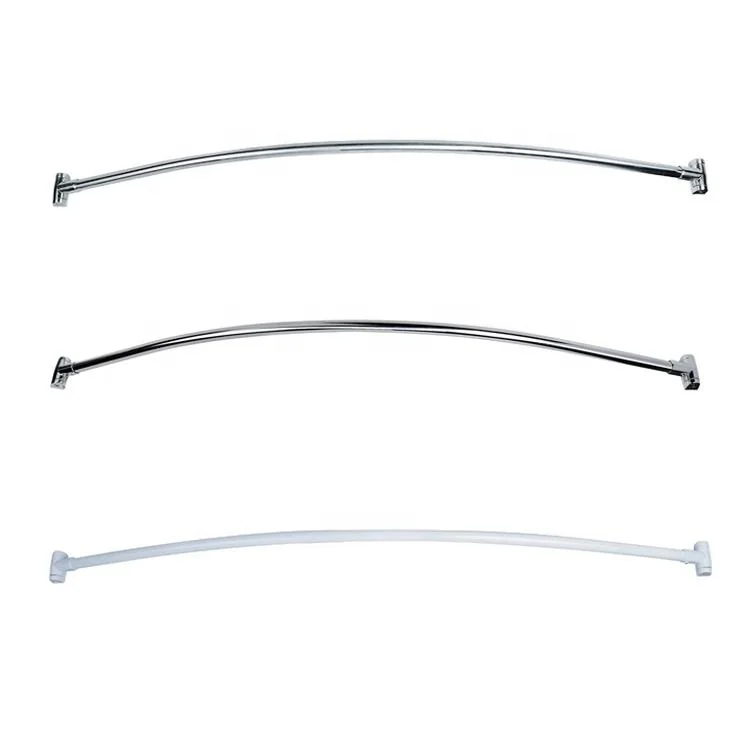 42-72'Hotel bathroom Curved straight extension Shower Rod Stainless Steel  Polish Surface Bathroom Curtain Rods
