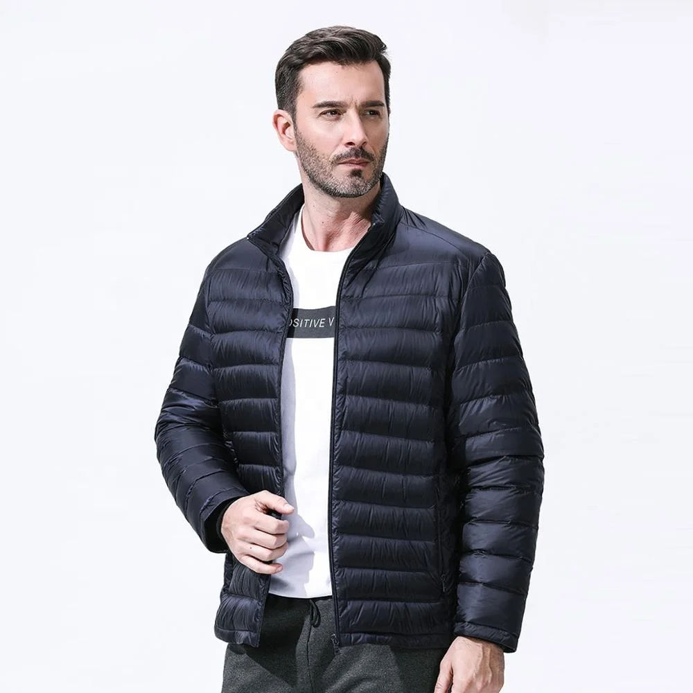 TANBOER blue water proof breathable duck down filling garments light weight winter jacket packabl down coat