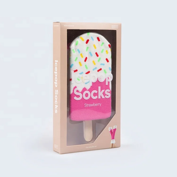 Funny Popsicle men women casual chocolate strawberry fancy socks