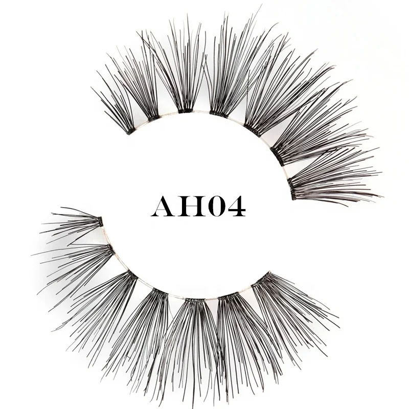 
aliexpress china on line buy website 100% human hair strip eyelashes remy hair false eyelashes 