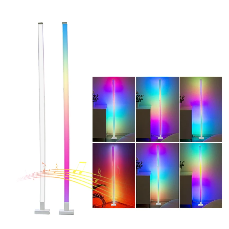 nordic designer luxury RGBIC standing light Music sync Dimmable modern decorative led floor lamps corner for living room bedroom
