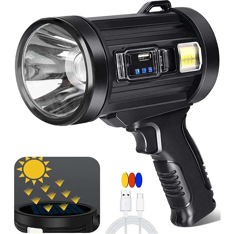 High Power Mobile Rechargeable Handheld Hunting Light LED Flashlight Led Work Light Powerful Portable Searchlight
