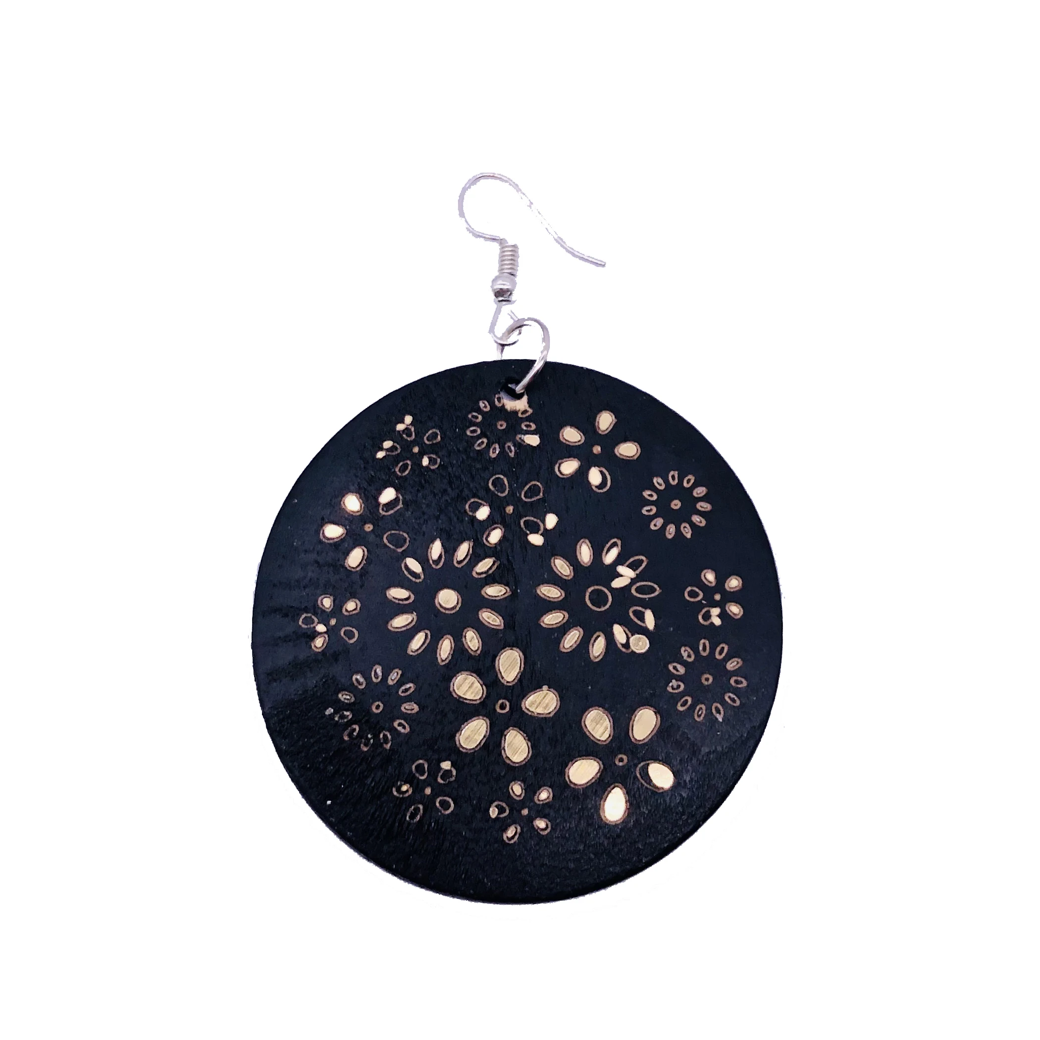 
Design gold jewelry wooden hoop earring for women 