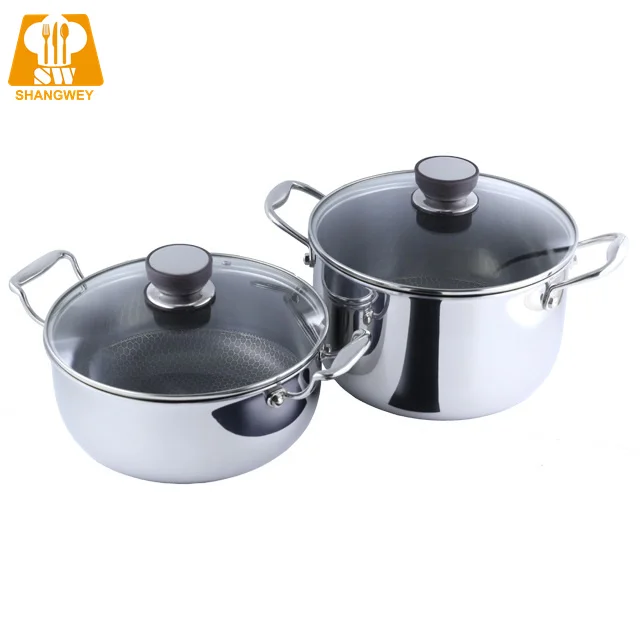 Commercial Triply Stainless Steel Nonstick Cookware 28*9cm Soup Pots Cooking Stock Pots