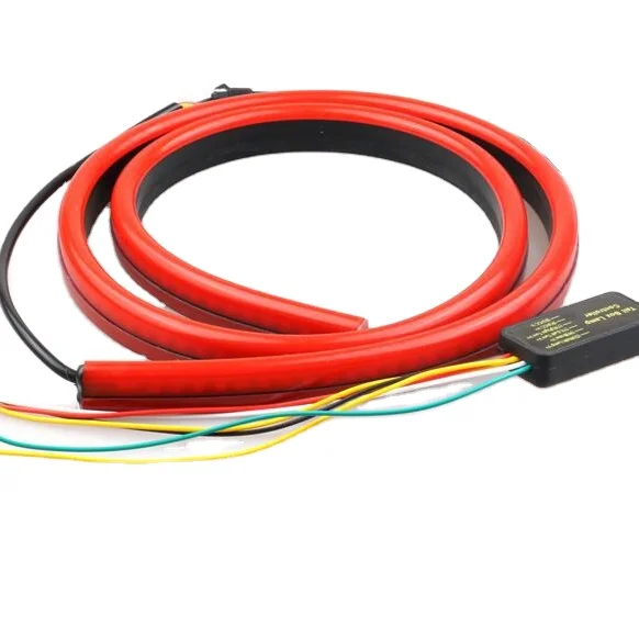 12V Car LED Strip Brake lights 90cm Rear Tail Warning Light High Mount Stop Lamp Flow Waterproof Auto Day Interior Accessories