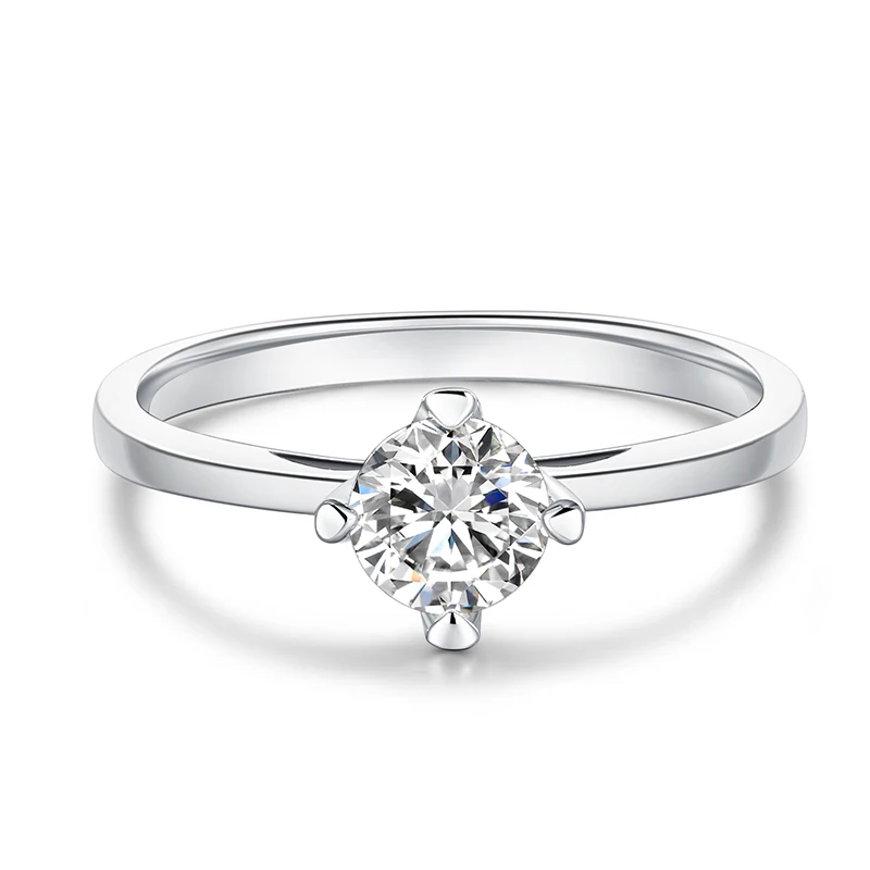 
925 sterling Silver DE Color 0.5CT Moissanite Ring 