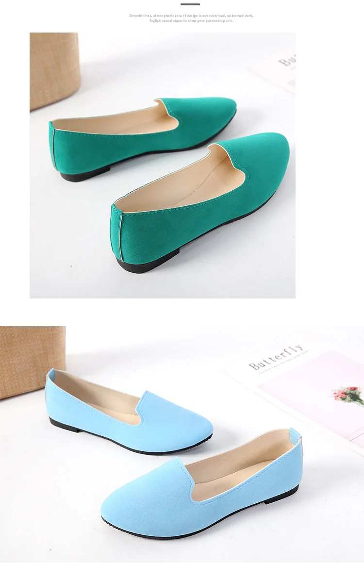 CLS002 pointed suede shallow mouth 35-43 code jobs shoe flat comfort women's casual shoes