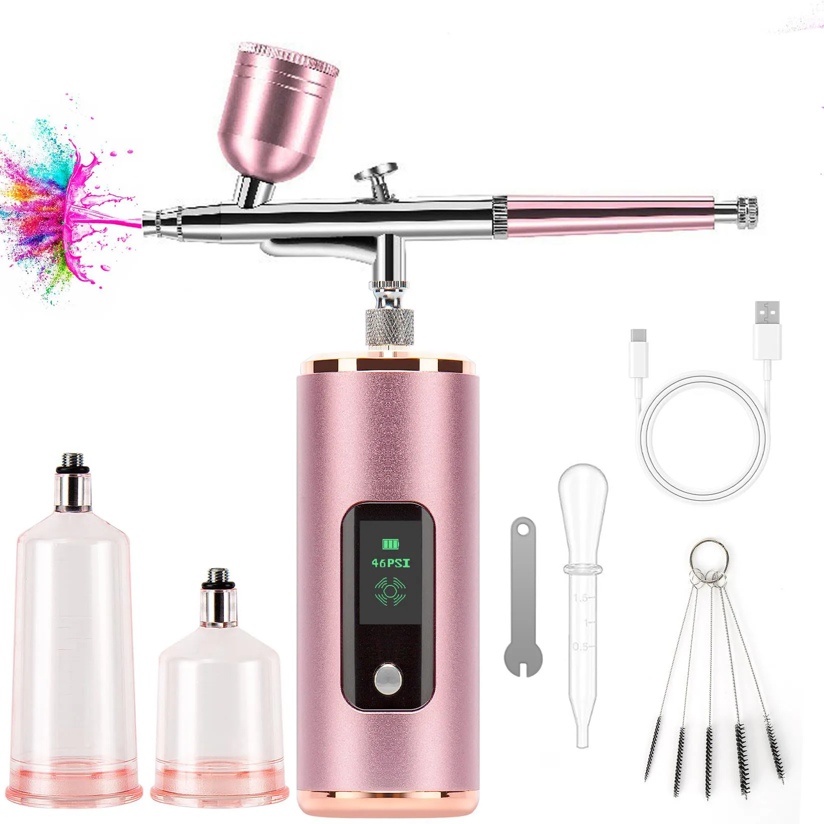 36PSI Cordless Airbrush Handheld Spray Diy Nail Paint Gun Portable Wireless Airbrush Compressor Kit For Cake Decoration