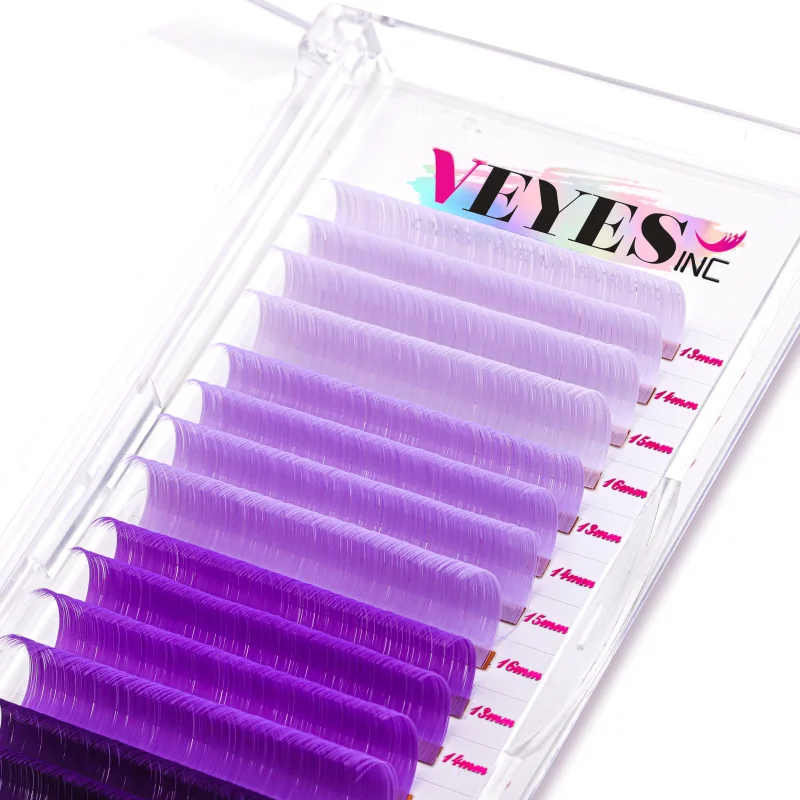 VEYES New Soft Korean PBT fiber Brown Color Lashes Trays Dark Brown volume Lashes Extensions 0.03 0.05 0.07 Russian Volume Mega