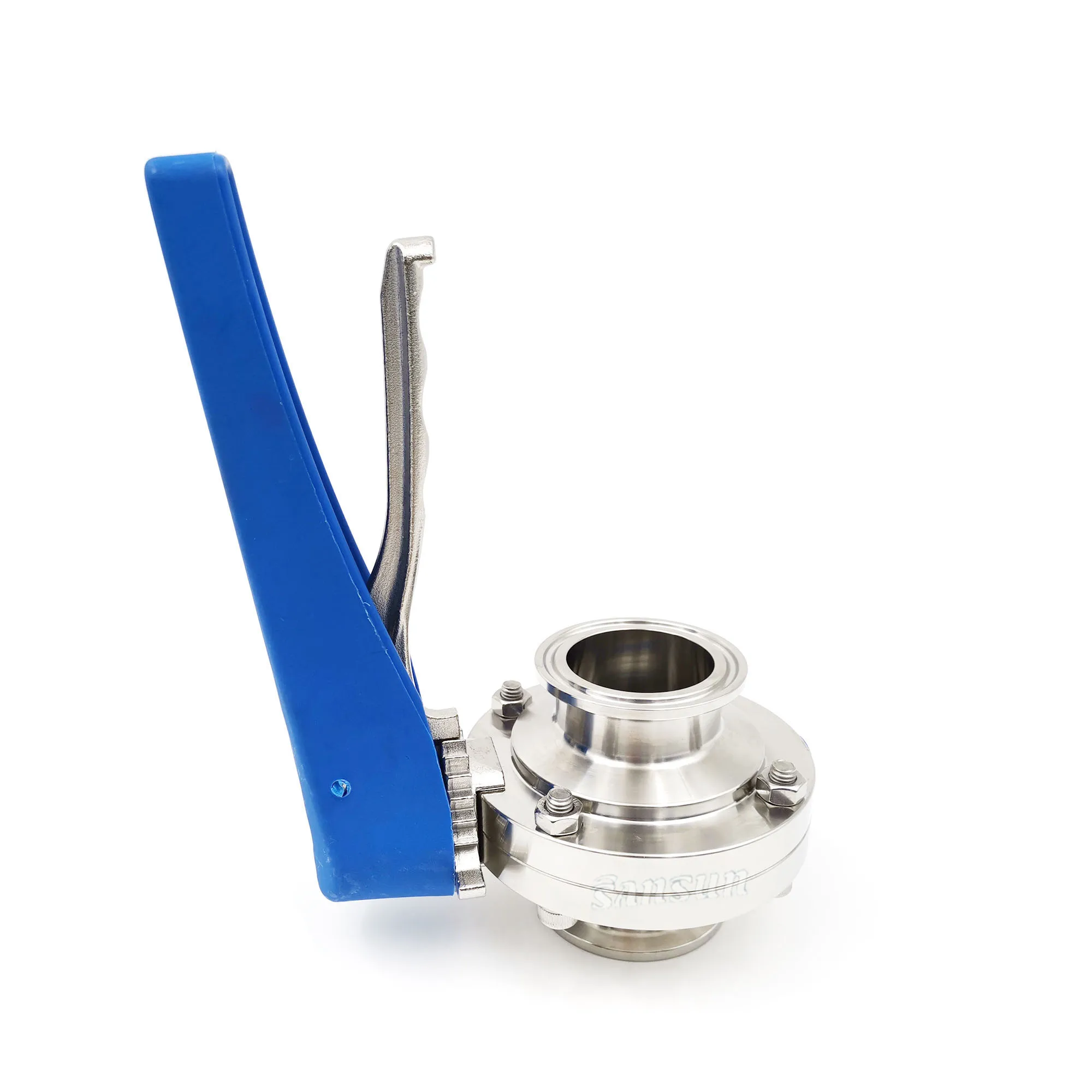 Китай санитарно-гигиеническая нержавеющая сталь Три зажим клапан-бабочка пластиковая ручка Лучшая цена