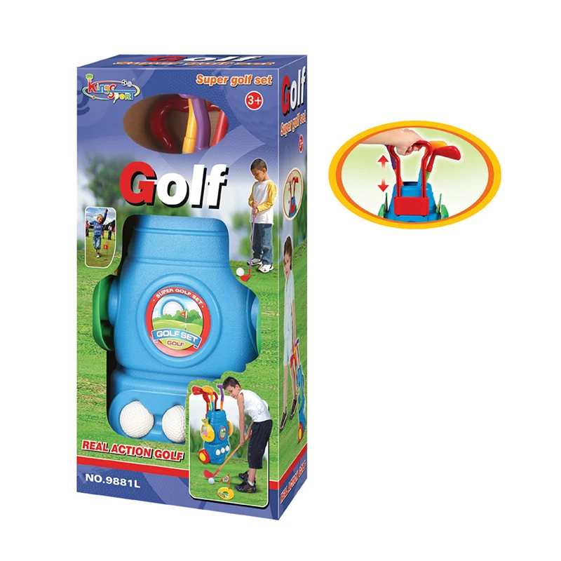 Kid Golf Set Golf Cart With Wheels, 3 Balls & 2 Practice Holes, Fun Young Golfer Sports Toy Kit For Boys & Girls