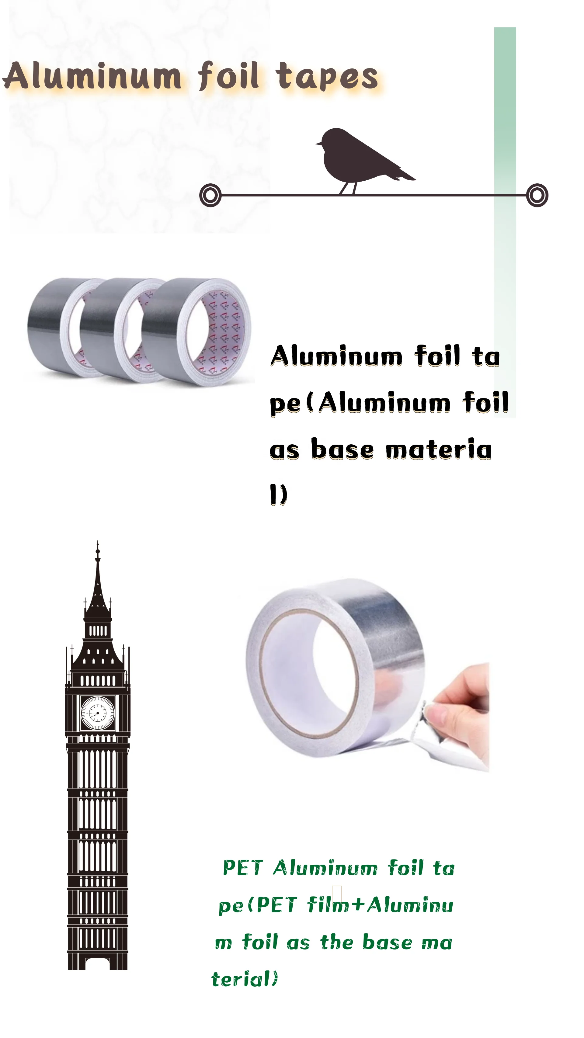 best quality strong anti-aging good heat preservation Aluminium foil tape for petrochemicals industry