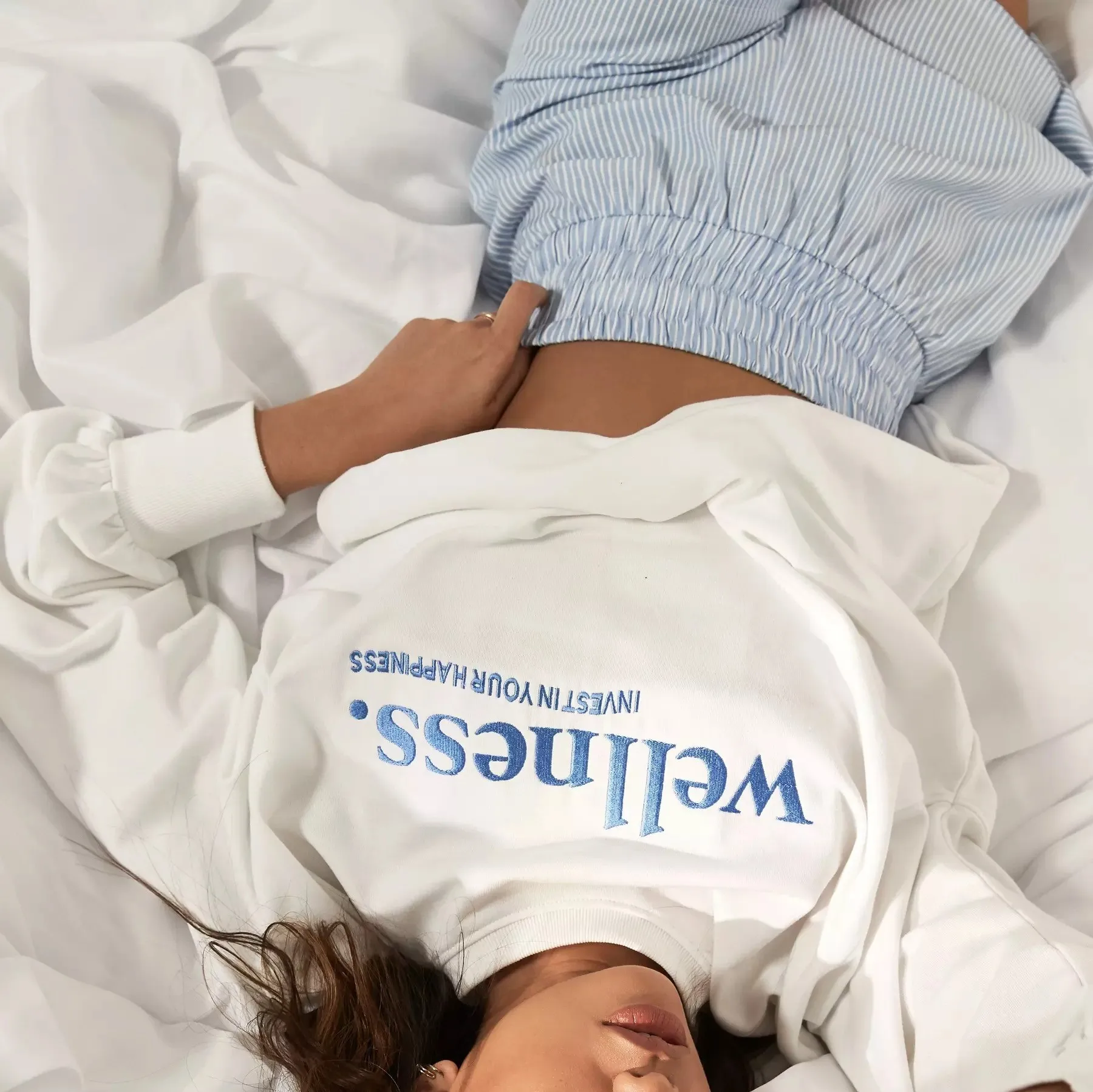  Manufacture Crew Neck Sweater Vintage Pullover Cotton Fleece Oversize Sweatshirt Custom Logo Embroidery Women white