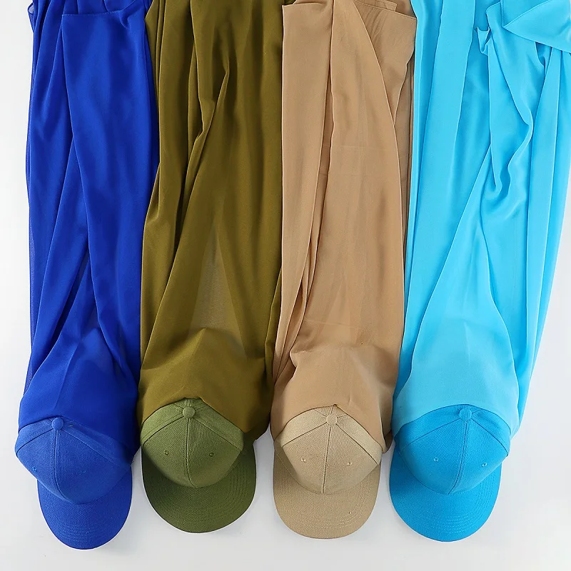Zandy OEM Hijab En Mousseline De Soie Avec Bonnet Chiffon Instant Hijab With Baseball Cap