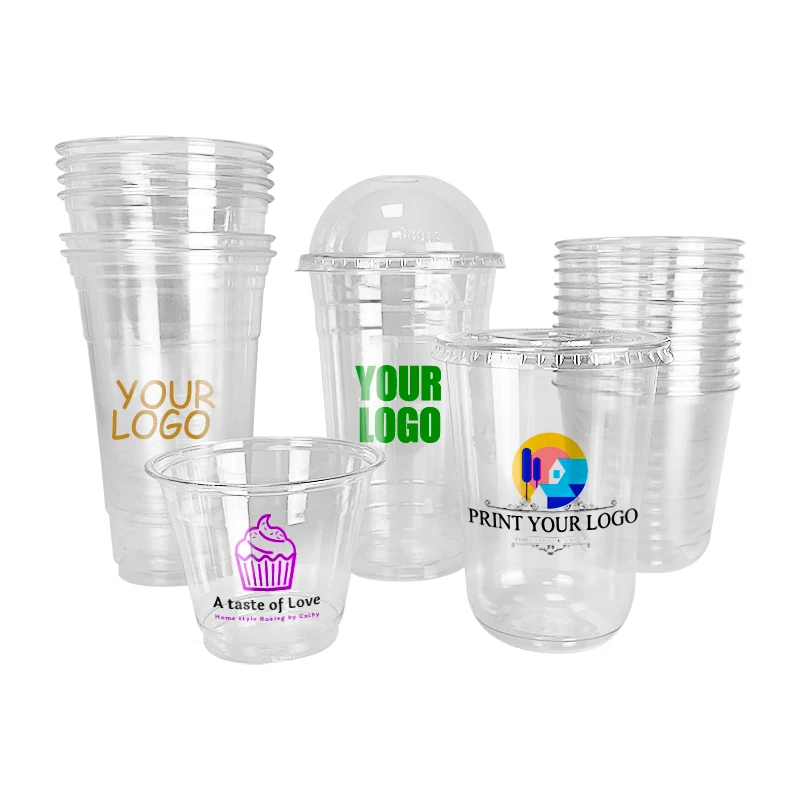 With pp lid 90mm 92mm biodegradable 30 ml 30ml 40ml 130ml 1 oz 2oz 3.25 5 8 oz 7oz pp sauce pet pla plastic cup drinking cups