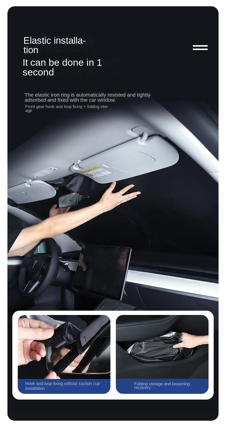 Car rear window sunshade, silver adhesive cloth material, direct installation fit is high For Model Y 2019-2022 YEARS