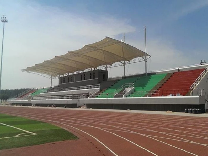 Prefabricated Steel Structure  Sports Stadium Prefab Gymnasium Construction Pvdf Architecture Membrane Structure