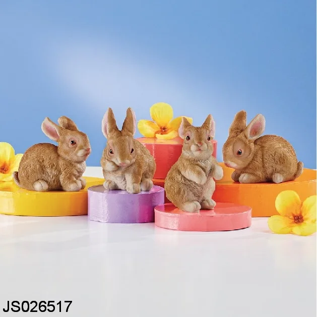 Mini Size Decoration Creative Ornament Resin Custom Rabbit Ornaments Home Decoration Items Toys Rabbit