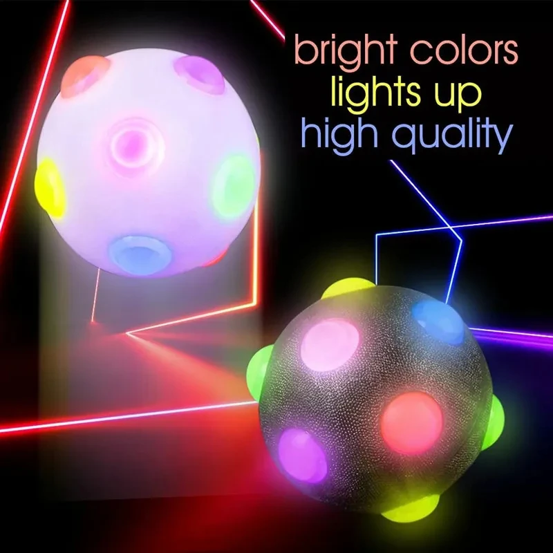 Glowing Jumping Ball LED Flashing Elastic TPR Ball Toy Pet Color Light Interactive Chew Balls For Cats Dogs Kids