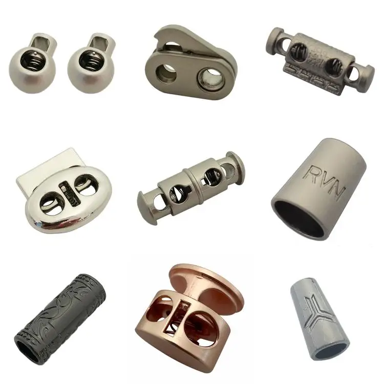 Newest leather draw end lock customized metal cord stopper with logo