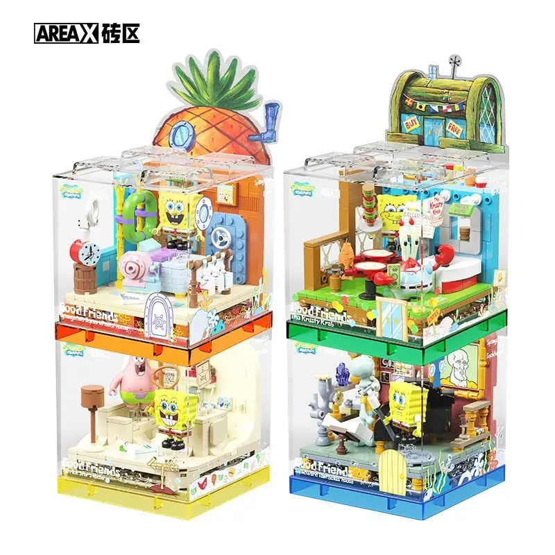 liangjun AB0023-AB0026 AB0027SpongeBob SquarePants the krusty krab DIY Assemble Bricks Building Blocks Set Toys Kids