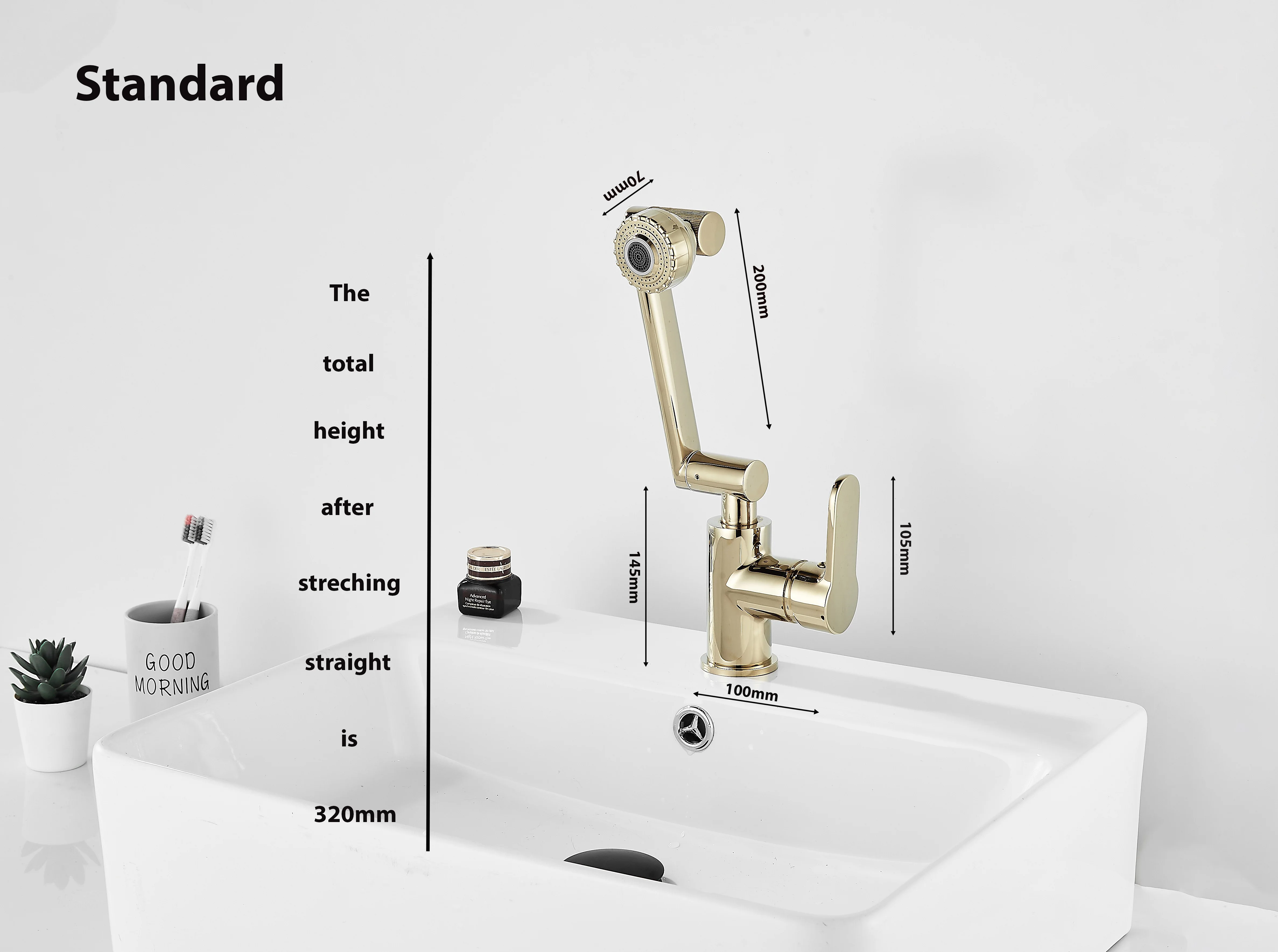 High Quality Cat Shape Basin Faucet Brass Vessel Sink Faucet Hot and Cold Water Tap 1080° Swivel Washbasin Faucets For Bathroom