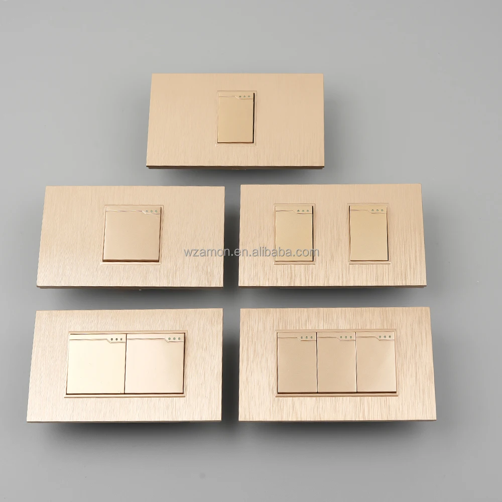 240v 118  bolivia mexico golden brushed Ac Switch American Current Outlet toma corriente de lujo 110v