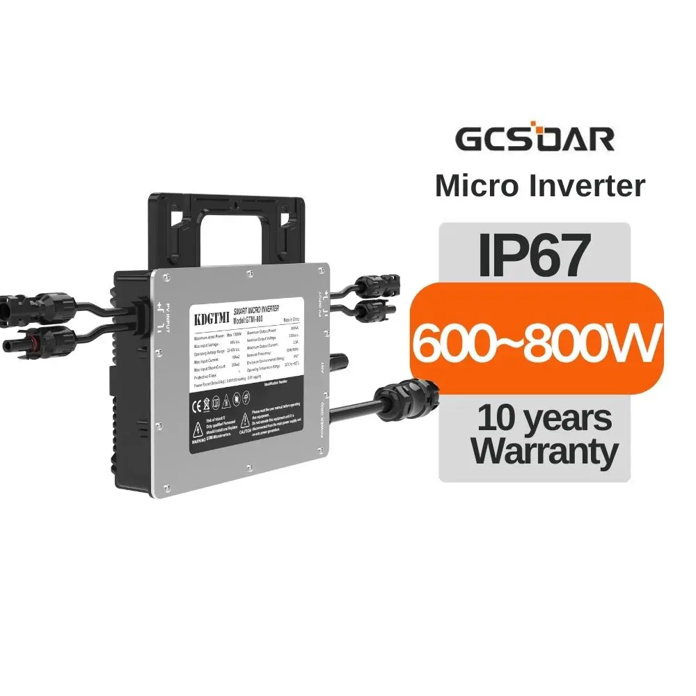 GCSOAR New Model Waterproof grade IP67 Micro Inverter MINI 600W for Solar Panel Leakage Detection/Alarm Function