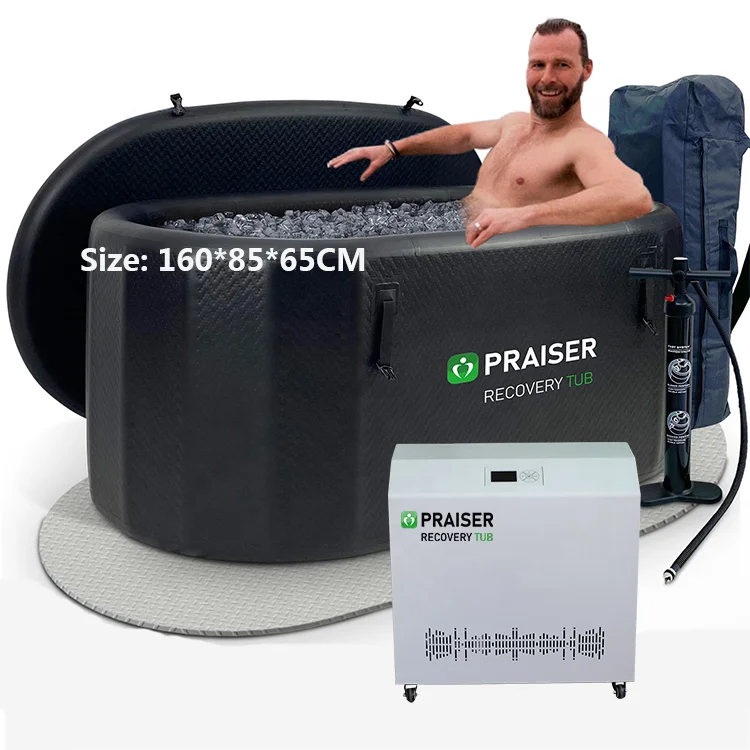 2024 Black Luxury Tubs Folding Ice Bath Cold Plunge Tub Portable Bathtub For Adult