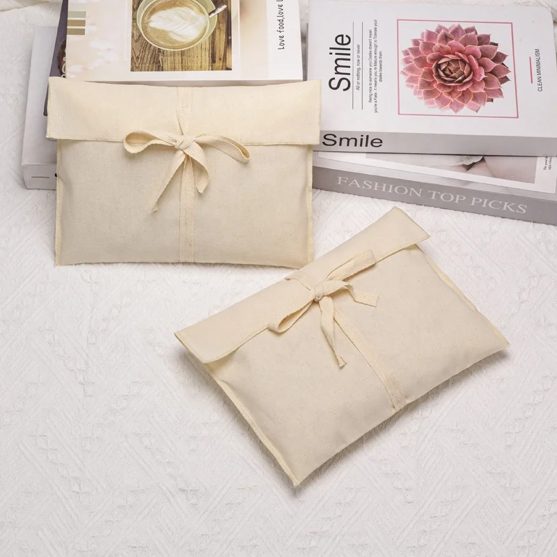 Wholesale Custom Recyclable Cotton Envelop Flap Bag Dust Bag Clothes Packaging Envelope Bags