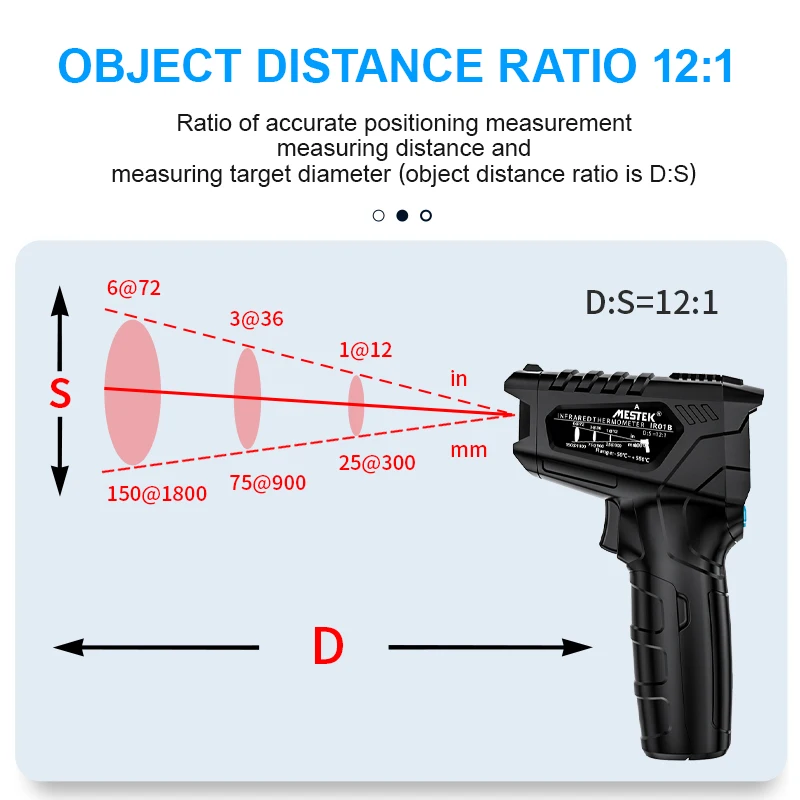 MESTEK IR01B Handheld Digital Thermometer -50 to 550 degree Non Contact Digital Thermometer for industry IR01B
