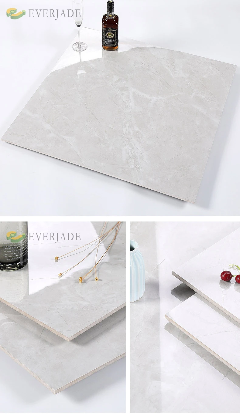 White Full Polished Glazed Porcelain living room Ceramic Tile Marble Tiles 600X600 Ceramic floor