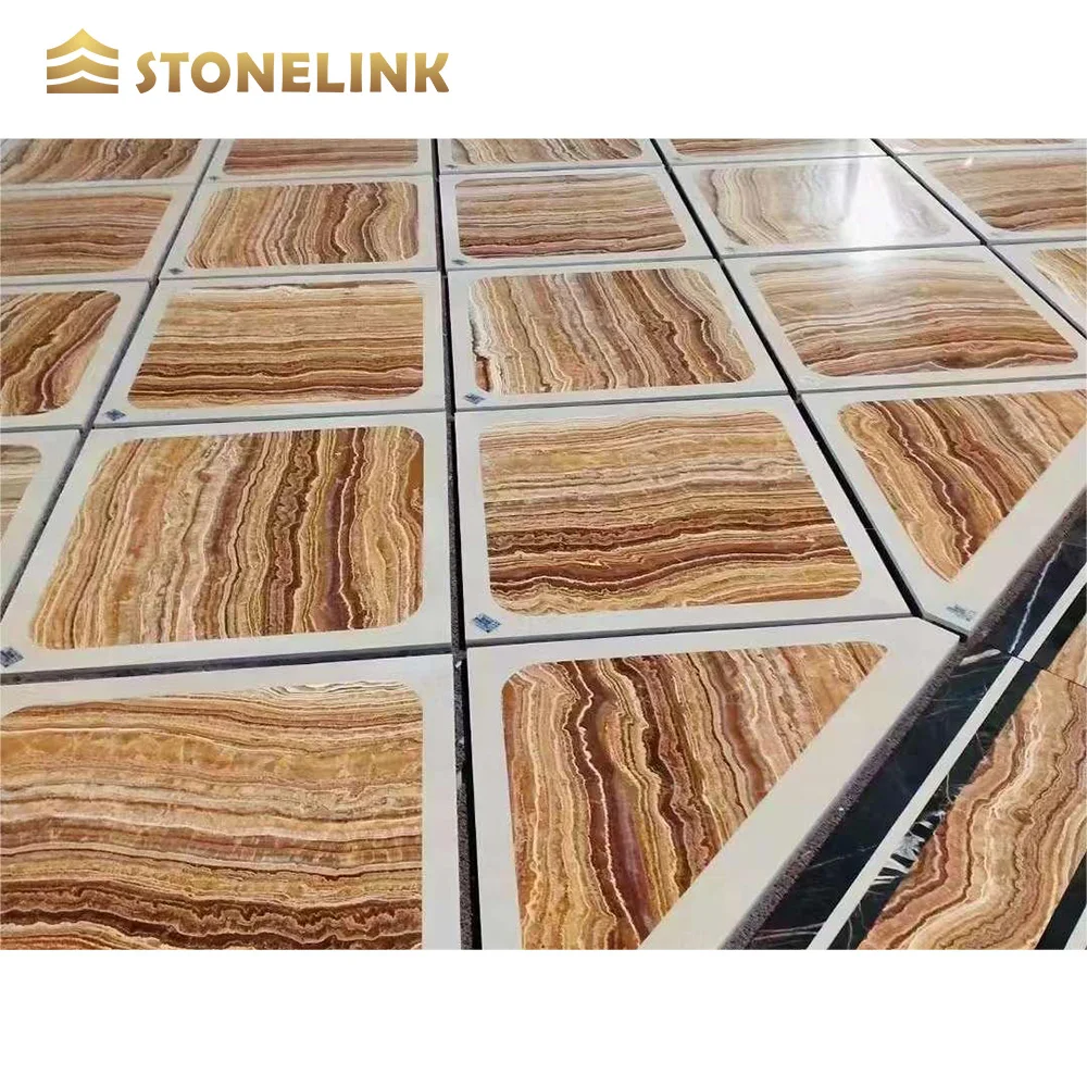 Hot Sell Natural Stone Brown Onyx Marble Slab For Wall Decoration Onyx Marble Wall Design