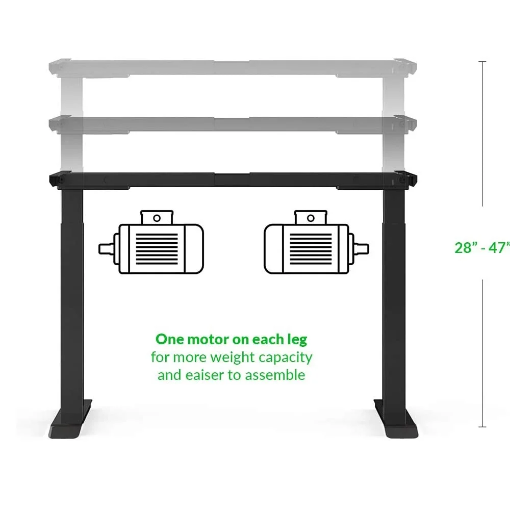 49Inch Height New Design Ergonomic Standing Table Two Motors Adjustable Electric Lift Desk Frame