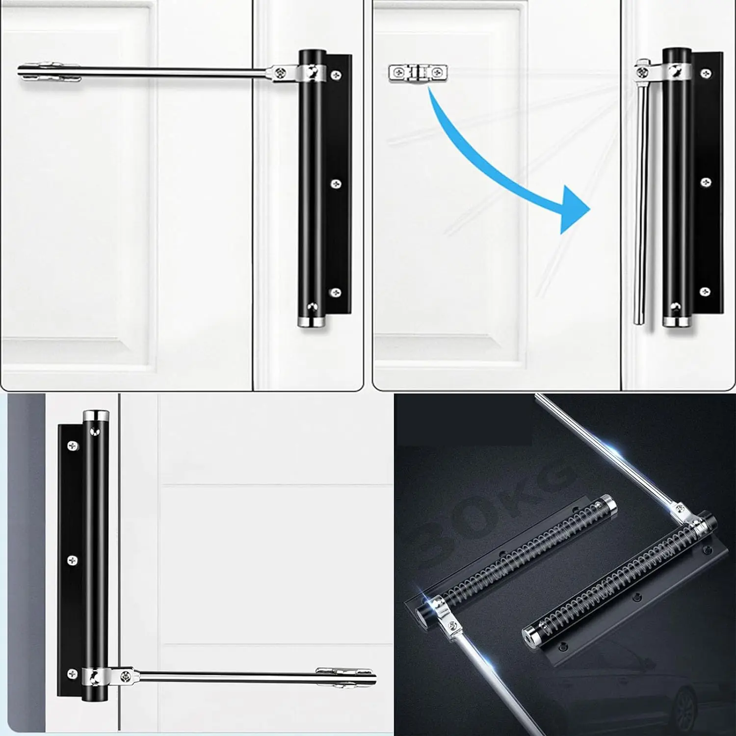 Heavy Duty Home Improvement Automatic Door Closer Light Aluminum Alloy Simple Hydraulic Door Closer