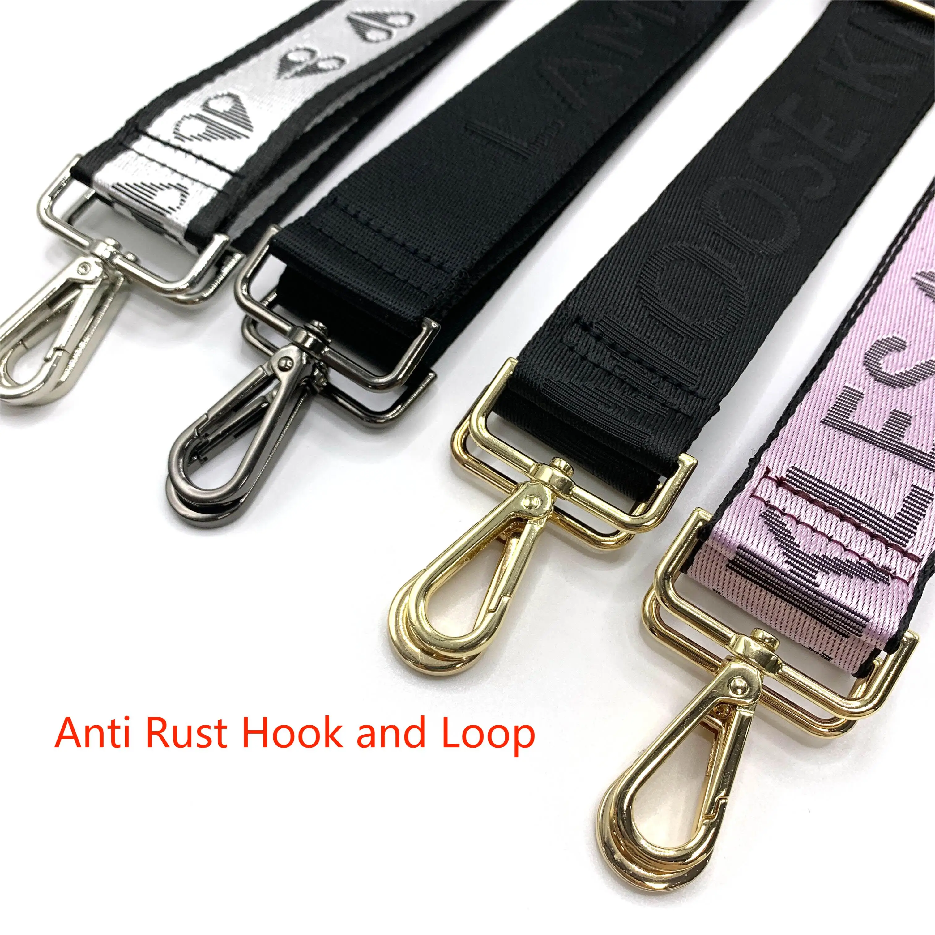 Custom Fashionable Adjustable Shoulder Harness 3.8 CM Crossbody Backpack Straps Lettered Jacquard Pattern Shoulder Straps