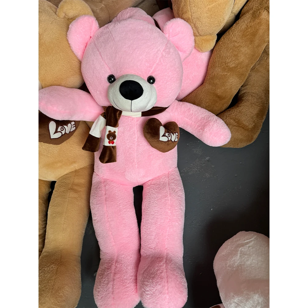 Unstuffed Giant Teddy Bears With Scarf Love Heart Big Animal Soft Toy Peluches Stuffed Animal Toys Plushies Baby Toys