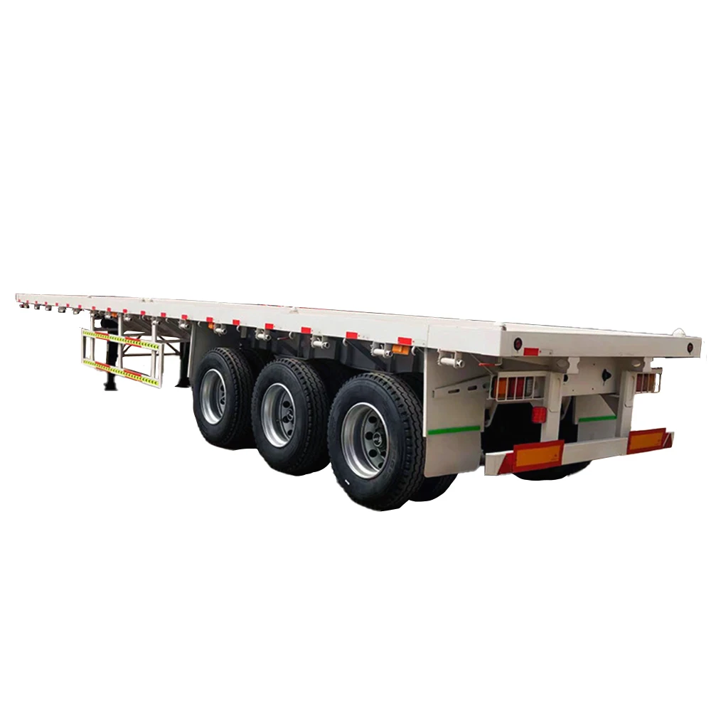 Chinese manufacturer factory Hot Sale 3 Axle 40 Ft 40ton Semi Truck Trailer Flatbed at low price