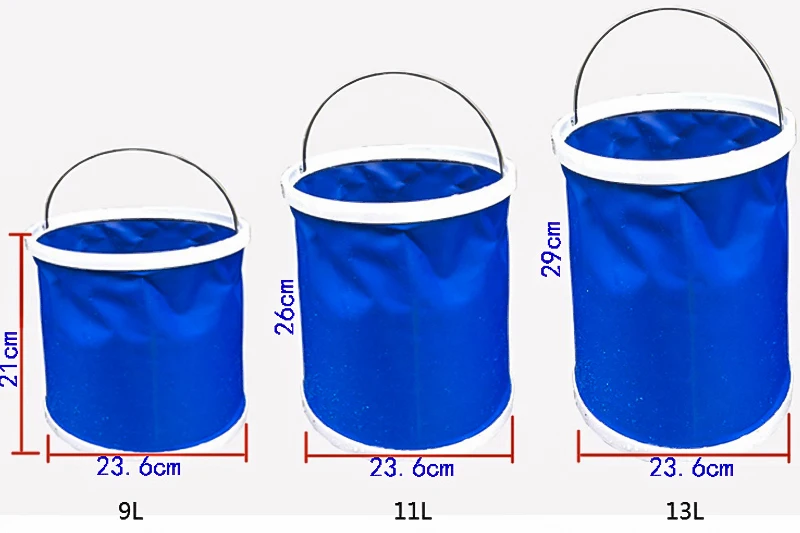 Folding Bucket Oxford Cloth Portable Folding Bucket Outdoor Camping Barbecue Fishing Bucket Car Wash Supplies