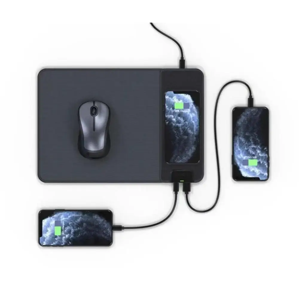 
2020 New 3 in 1 15W Wireless Charging USB Type C Output Mouse Pad With Wireless Charger 